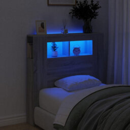 Berkfield Led Headboard Grey Sonoma 100X18.5X103.5 Cm Engineered Wood - thumbnail 1