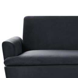 Wyld And Coco 3-Seater Velvet Sofa Bed Black With Gold Legs - Click-Clack Mechanism, Compact W210 X D84 X H88Cm - thumbnail 7