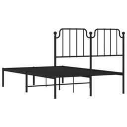 Berkfield Metal Bed Frame Without Mattress With Headboard Black 120X190Cm - thumbnail 7