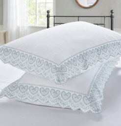 Homespace Direct Ltd Homespace Direct Embroidered Luxury Duvet Cover Set Bedding Set With Pillowcase(S) Evelyn White Single - thumbnail 2