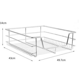 MonsterShop Kukoo 4 X Kitchen Pull Out Soft Close Baskets, 600mm Wide Cabinet, Slide Out Wire Storage Drawers - thumbnail 4