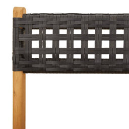 Berkfield Folding Garden Chairs 8 Pcs Black Poly Rattan And Solid Wood - thumbnail 9