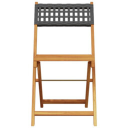 Berkfield Folding Garden Chairs 8 Pcs Black Poly Rattan And Solid Wood - thumbnail 4