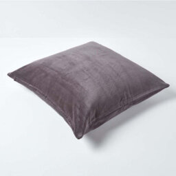 Homescapes Set Of 2 Dark Grey Velvet Cushion Covers, 40 X 40 Cm - thumbnail 3