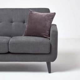 Homescapes Set Of 2 Dark Grey Velvet Cushion Covers, 40 X 40 Cm - thumbnail 4