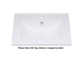 Impact Furniture Wall Hung Vanity Unit With Basin 600mm Drawers Bathroom Sink Cabinet Compact White Gloss Oak Effect Arub - thumbnail 5