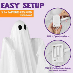 "Halloween Hanging Ghost With Warm White Led Light, 47"" White Ghosts Decoration" - thumbnail 3