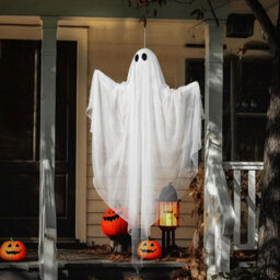 "Halloween Hanging Ghost With Warm White Led Light, 47"" White Ghosts Decoration" - thumbnail 4
