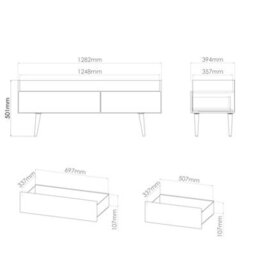 Fuji 2 Drawer Media Console Unit In Reed Green (Ready Assembled) - thumbnail 6