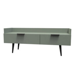 Fuji 2 Drawer Media Console Unit In Reed Green (Ready Assembled) - thumbnail 3