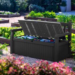 Keter Eden Grey Plastic Storage Bench (W) 140Cm X (D) 60Cm - thumbnail 7
