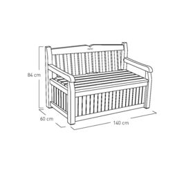 Keter Eden Grey Plastic Storage Bench (W) 140Cm X (D) 60Cm - thumbnail 9
