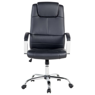 Wyld and Coco Adjustable Faux Leather Office Chair - Black, Tilt And 360 Swivel, Ergonomic Support - image 1