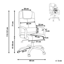 Wyld and Coco Adjustable Faux Leather Office Chair - Black, Tilt And 360 Swivel, Ergonomic Support - thumbnail 4