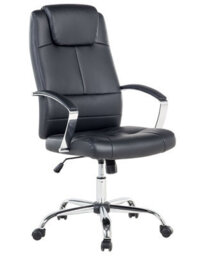 Wyld and Coco Adjustable Faux Leather Office Chair - Black, Tilt And 360 Swivel, Ergonomic Support - thumbnail 3