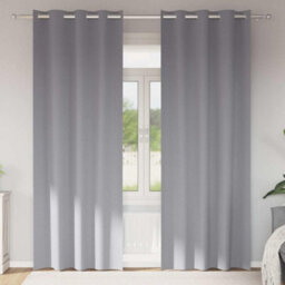 Walplus Curtains With Curtains 2 Pcs Light Grey Polyester - thumbnail 1