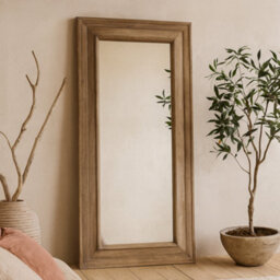 Wyld Haus Rustic Wood-Framed Rectangular Mirror 2000 X 1000 mm Distressed Brown