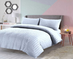 TheWhiteWater Limited Duvet Cover Set Seersucker Single/double/king/super King Bedding Set - Duvet Cover + Matching Pillowcase - White - thumbnail 2