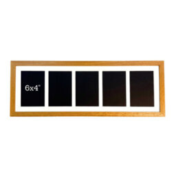 Photoframesandmore Oak Colour Multi Aperture Frame. Five 6X4Inch Photos. Wooden Picture Frame - thumbnail 1