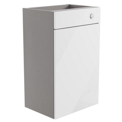 Westport Gloss White Contemporary Freestanding Toilet Cabinet (H)820mm X (W)495mm - image 1