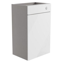 Westport Gloss White Contemporary Freestanding Toilet Cabinet (H)820mm X (W)495mm - thumbnail 1