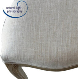 Aspect Furniture French Style Jade Dressing Table Stool , White Washed Wood,beige Cushion - thumbnail 6