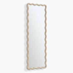 Furniturebox Uk Damaris Wood Full Length 150X50Cm Wavy Rectangle Wall Mirror - thumbnail 4