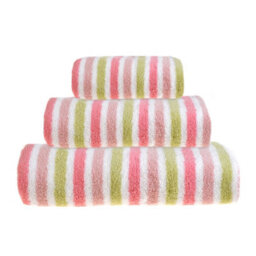 Allure Bath Fashions Striped Bath Towel Pack Of 2 - Pink & Green - thumbnail 3