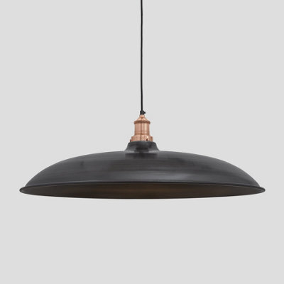 Industville Brooklyn Giant Bowl Pendant, 24 Inch, Pewter, Copper Holder - image 1