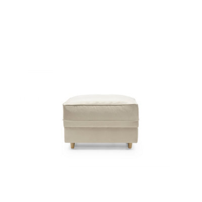 Abakus Direct Chicago Velvet Footstool In Cream - image 1