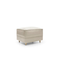 Abakus Direct Chicago Velvet Footstool In Cream - thumbnail 2