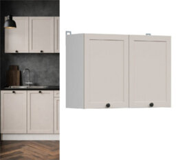 Impact Furniture Kitchen Wall Unit Cabinet Beige Cashmere 800mm Cupboard Shaker 2 Door Junona - thumbnail 1