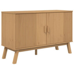 Berkfield Sideboard Olden Brown 114X43X73.5 Cm Solid Wood Pine - thumbnail 2