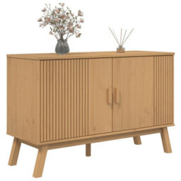 Berkfield Sideboard Olden Brown 114X43X73.5 Cm Solid Wood Pine - thumbnail 5