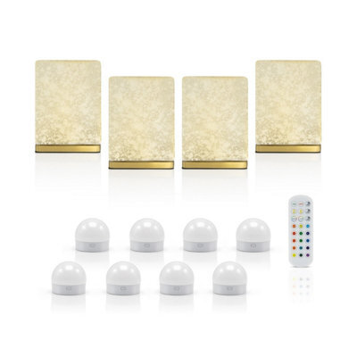 Auraglow Omniance Delphine Rechargeable Wireless Table Lamp With Remote - 4 Lamps, 8 Light Sources, 1 Remote - image 1