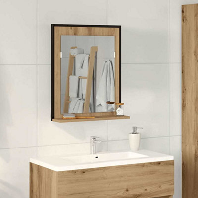 Walplus Bathroom Mirror Artisan Oak 50 X 12 X 60 Cm Engineered Wood - image 1