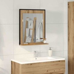 Walplus Bathroom Mirror Artisan Oak 50 X 12 X 60 Cm Engineered Wood
