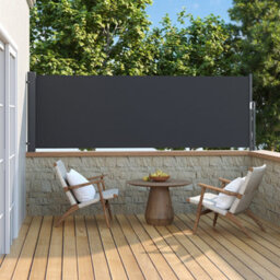 Living And Home Grey Outdoor Patio Canopy Retractable Privacy Side Awning Balcony Sunshade Blind 300Cm X 100 Cm - thumbnail 2