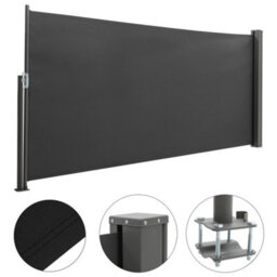Living And Home Grey Outdoor Patio Canopy Retractable Privacy Side Awning Balcony Sunshade Blind 300Cm X 100 Cm - thumbnail 3