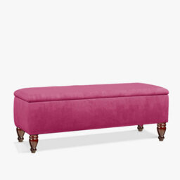 Lisbon Plain 137Cm Ottoman Storage Bench - Plush Velvet Shoe Bench - Clared Red Upholstery Footstool With Storage