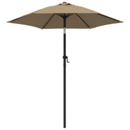 Berkfield Parasol Taupe 200X211 Cm Aluminium - thumbnail 1