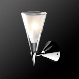 Luminosa Lighting Luminosa Modern Wall Lamp Chrome 1 Light With White, Clear Shade, G9
