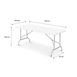 Sweeek - Pair Of Foldable Plastic Reception Tables White 180X69.5X73.5 Cm - 2 Fiesta Tables - thumbnail 9