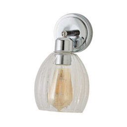 Valuelights Cheltenham Chrome Adjustable Wall Spotlight With Ribbed Shade And Bulb - thumbnail 6