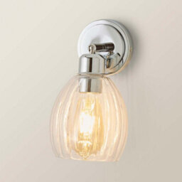 Valuelights Cheltenham Chrome Adjustable Wall Spotlight With Ribbed Shade And Bulb - thumbnail 3