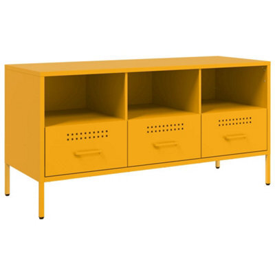 Berkfield Industrial Tv Cabinet Mustard Yellow 100.5X39X50.5 Cm Steel - image 1