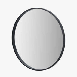 Pacific Lifestyle Black Wood Veneer And Mirrored Glass Round Wall Mirror - thumbnail 5