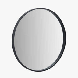 Pacific Lifestyle Black Wood Veneer And Mirrored Glass Round Wall Mirror - thumbnail 4