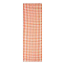 Homescapes Cotton Gingham Check Rug Hand Woven Orange White, 66 X 200 Cm - thumbnail 2