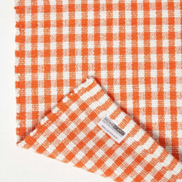 Homescapes Cotton Gingham Check Rug Hand Woven Orange White, 66 X 200 Cm - thumbnail 5